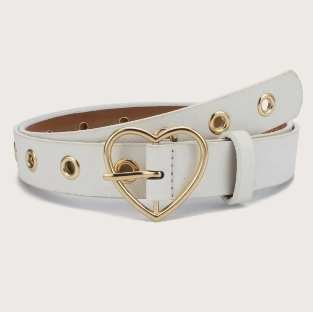 Shein White Heart Belt